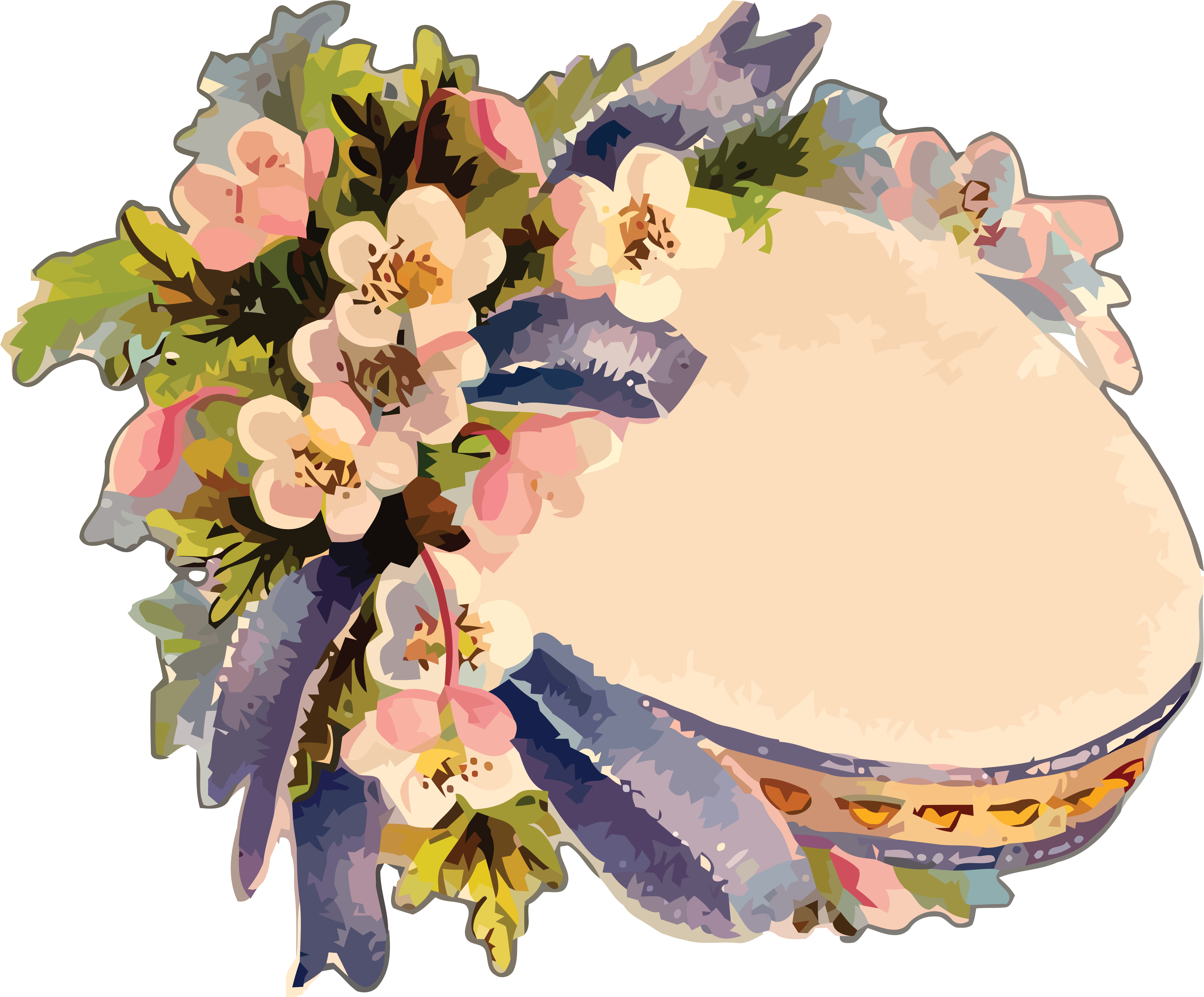 Victorian Era Flower Bouquet Clip Art - Vintage Clip Art Flowers (4948x4112)