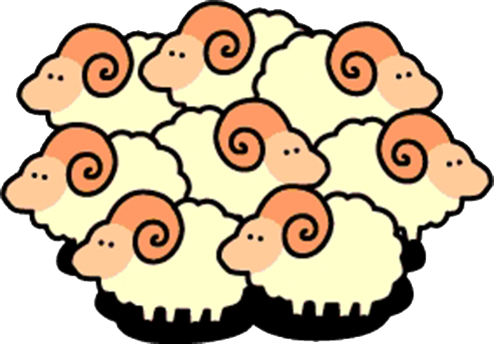 Clipart Charming Flock Of Sheep Clipart Cartoon Clip - Rebaño De Ovejas Dibujo (718x500)