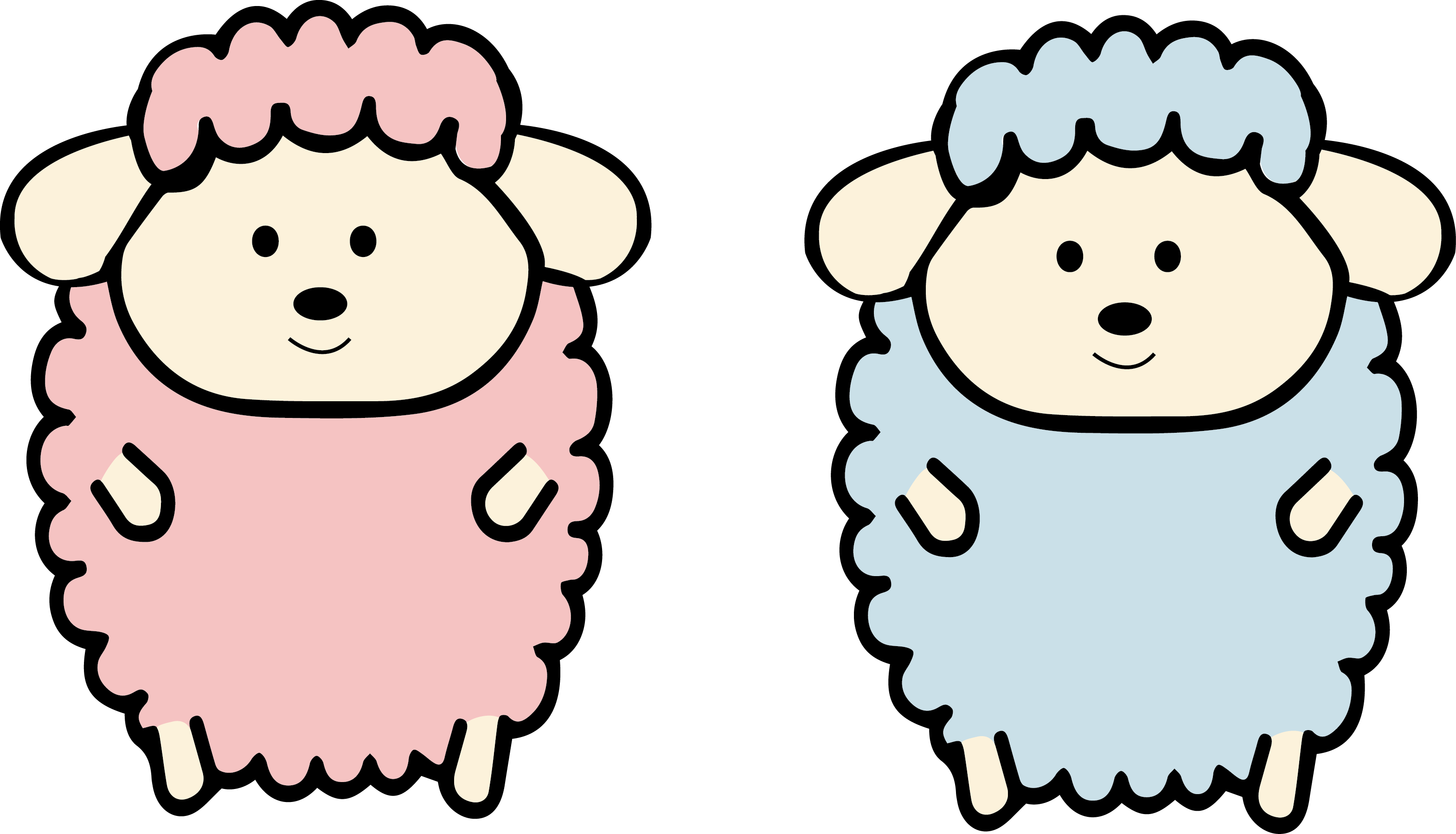 Sheep Transparent - Cute Sheep Drawing (3139x1798)