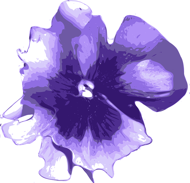 Pensee Clip Art At Clker - Flower Purple Watercolor Png (640x617)