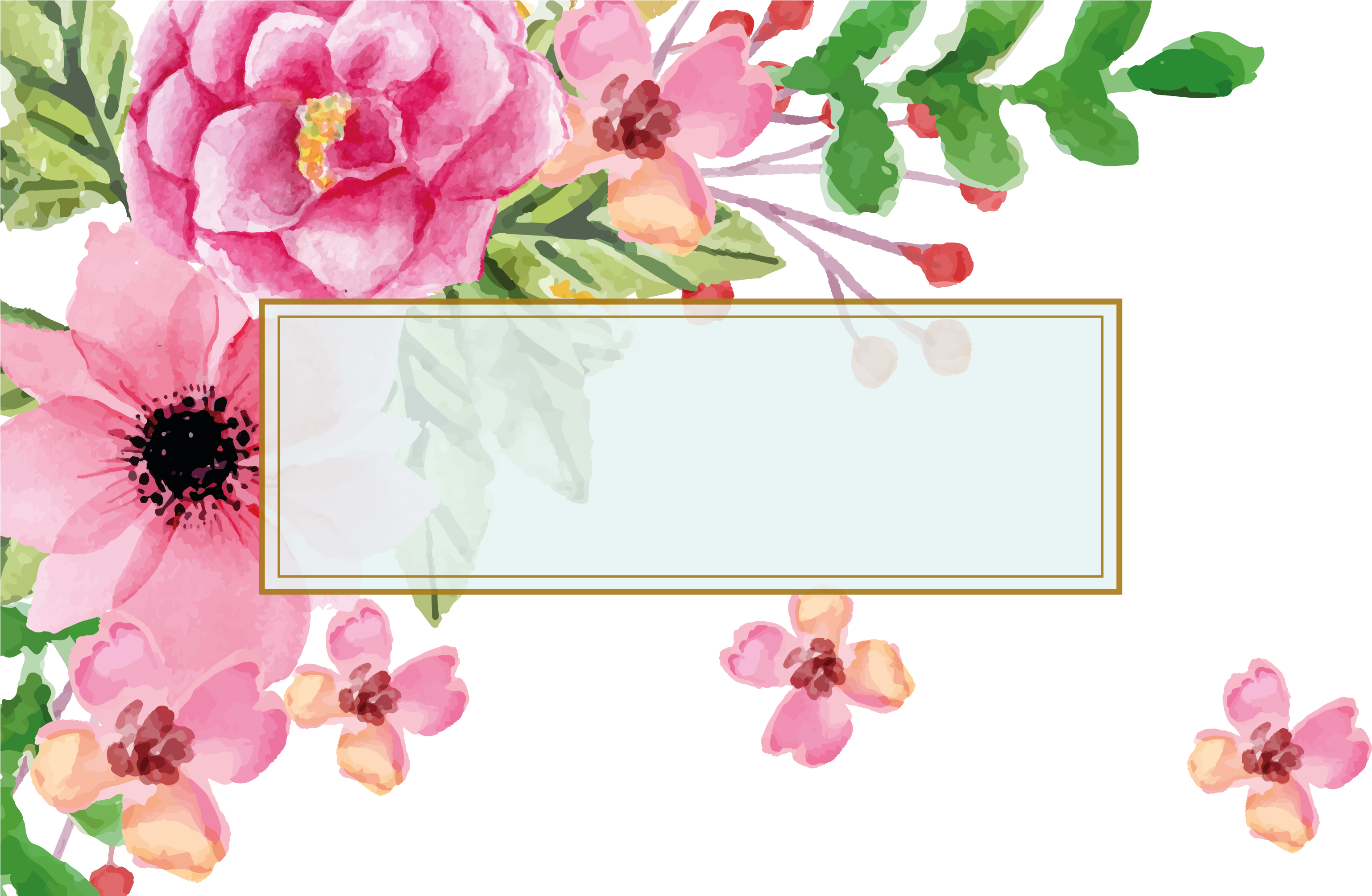 Euclidean Vector Flower Watercolor Painting Visiting - Mother's Day Facebook Frame (3094x2008)
