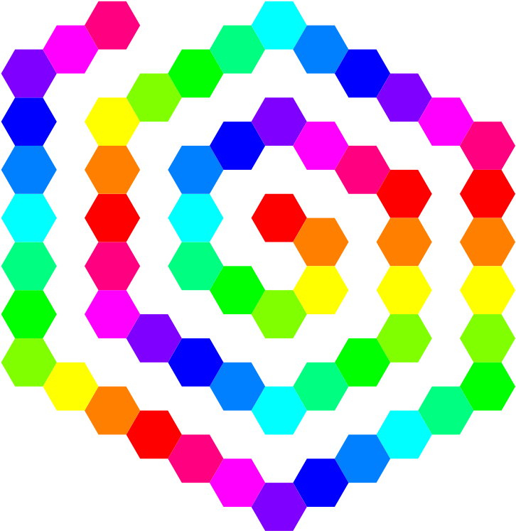 60 Hexagon Spiral - Pixel Spiral (900x900)