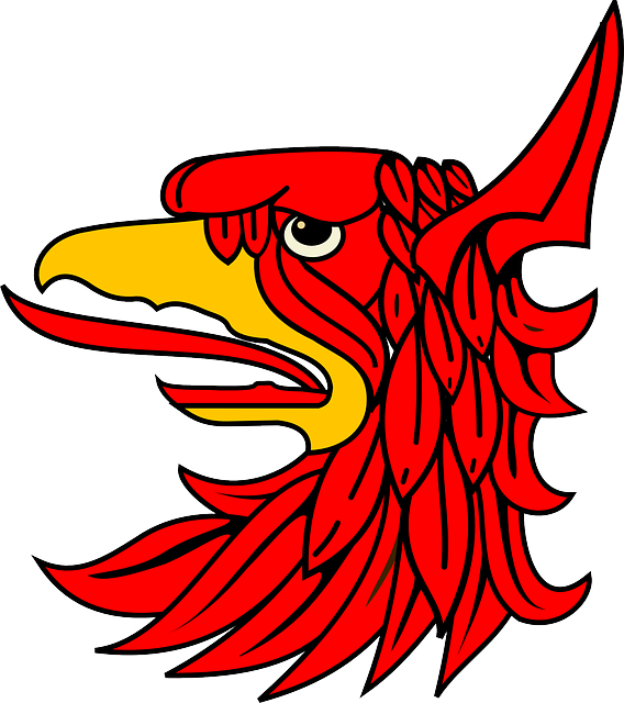Creature Red, Bird, Animal, Creature - Eagle With Crown Logo (568x640)