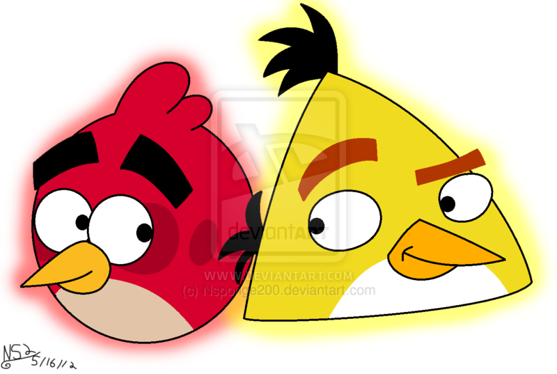 Red Angry Bird Clipart - Red And Yellow Angry Birds (800x537)