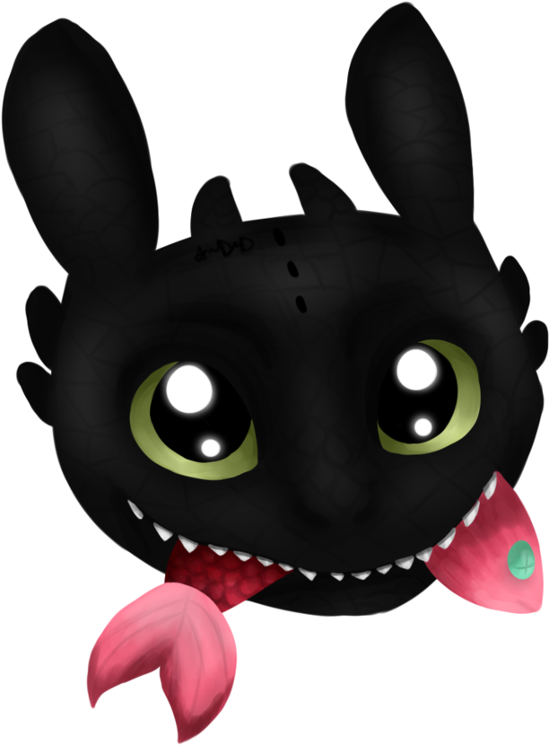 How To Train Your Dragon - Train Your Dragon Toothless Eating (1024x1024)