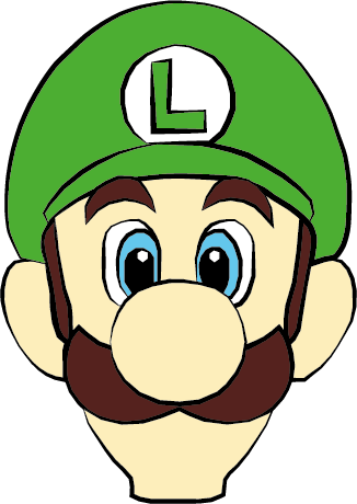 Luigi Drawing , Mario And Luigi , - Mario Bros Luigi Face (326x460)
