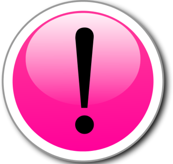 Pink Clipart Exclamation Mark - Circle (600x570)