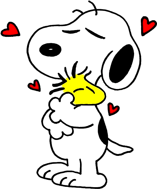 Snoopy And Woodstock Drawing Hugging By Bradsnoopy97 - Snoopy Drawing (522x630)
