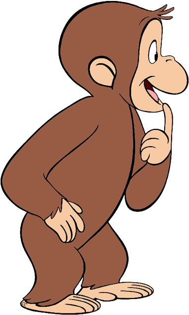 Curious George Silhouette Png (392x638)