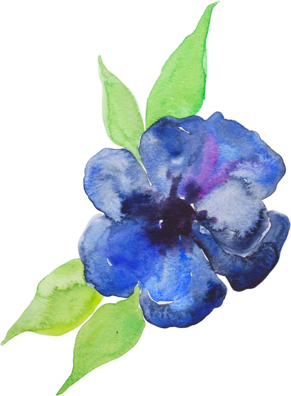 Blue Watercolor Painting Flower Violet Purple - Blue Watercolor Painting Flower Violet Purple (1000x1346)