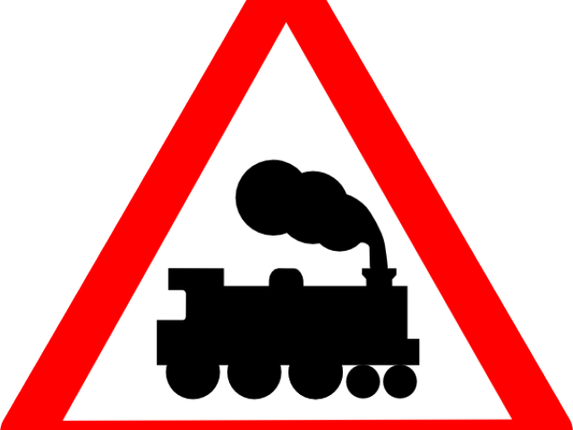Train Clipart Sign - Train Road Traffic Sign (640x480)