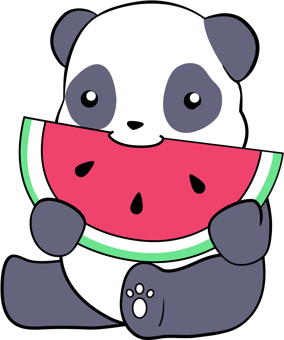 Panda And A Watermelon By Lele37 On Deviantart - Panda Png (942x1106)