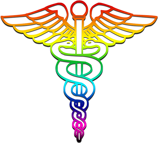 Caduceus Medical Logo Rainbow Clipart Image - Symbol For The Medical Arts (512x512)