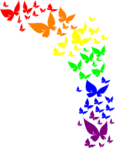 Rainbow Butterfly Clip Art (462x597)