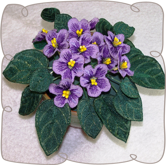 Purple Fabric African Violets - African Violets (580x580)