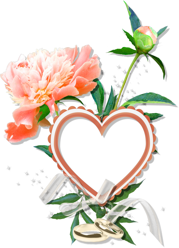 Peonies Frames - Digital Scrapbooking (600x829)