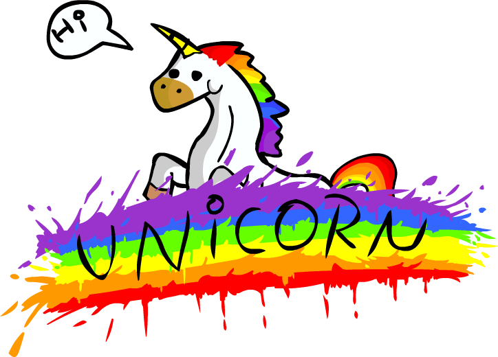 Unicorn And Rainbow Clipart - Unicorn And A Rainbow (724x520)