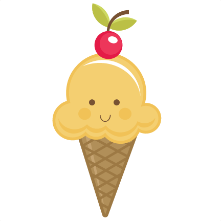 Happy Ice Cream Cone - Cute Ice Cream Clip Art (432x432)