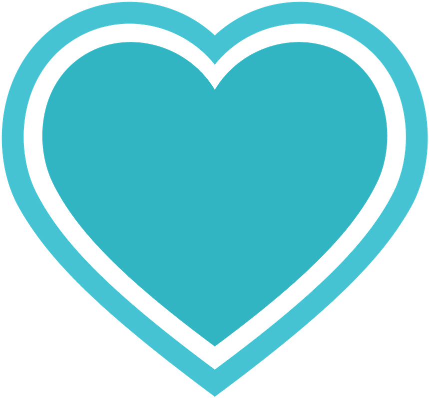 Say Hello - Turquoise Heart Clipart (900x838)
