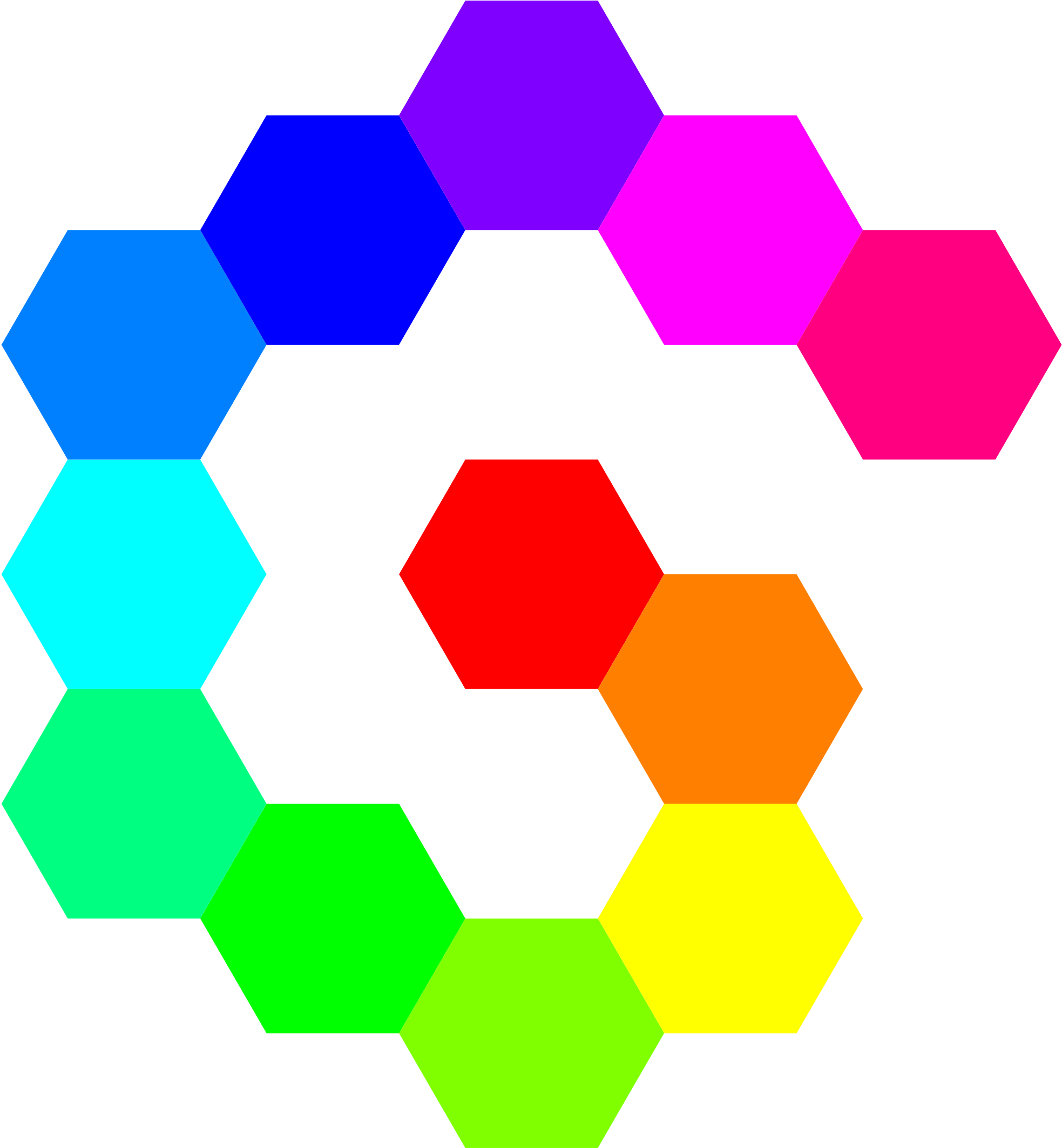 12 Hexagon Spiral Rainbow Svg File - Clip Art (2400x2400)