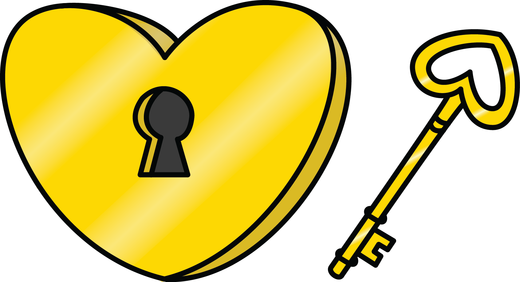 Image For Free Love Key Clip Art - Heart (1692x920)