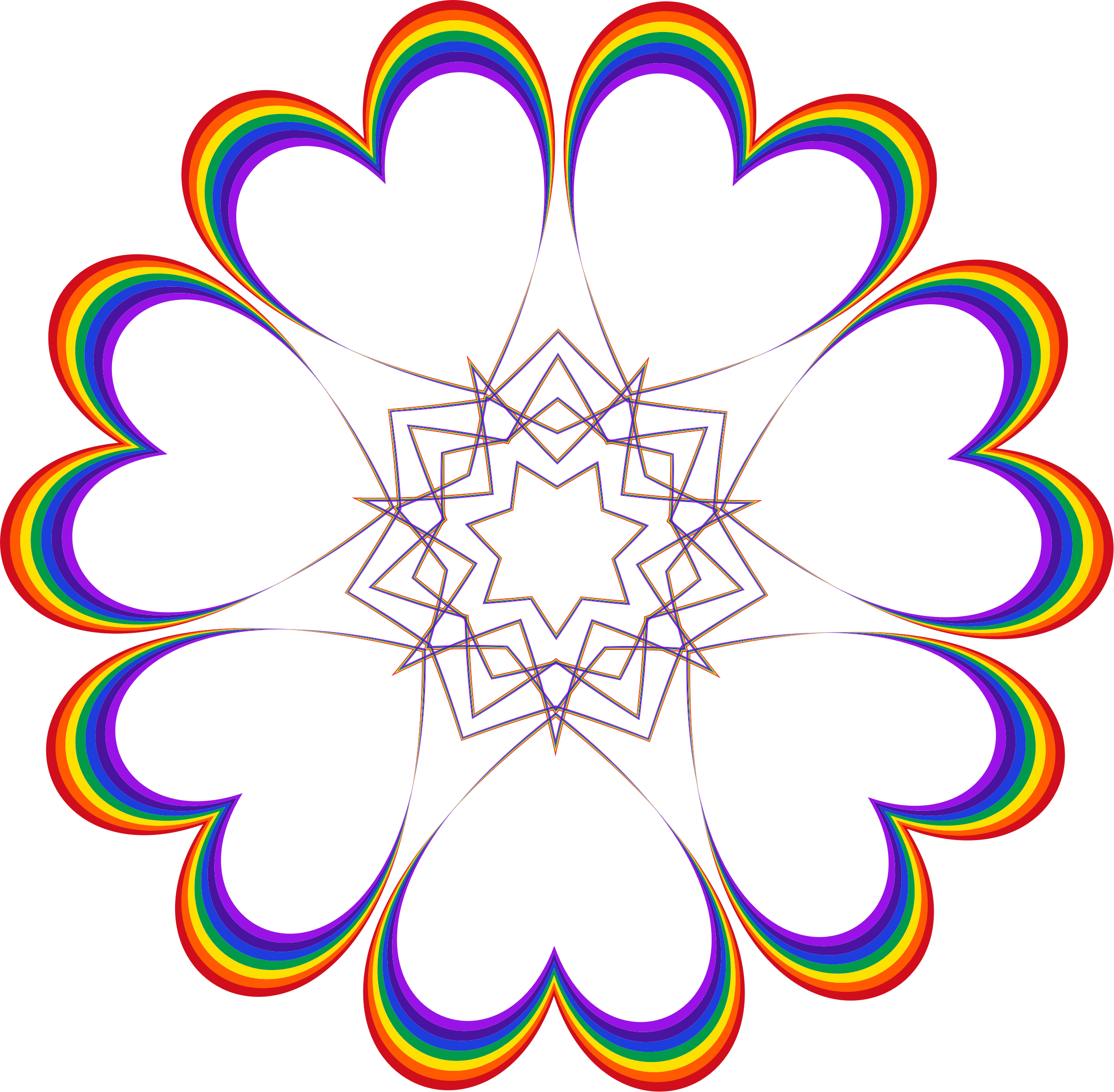 Rainbow Heart Star - Icon (2367x2319)
