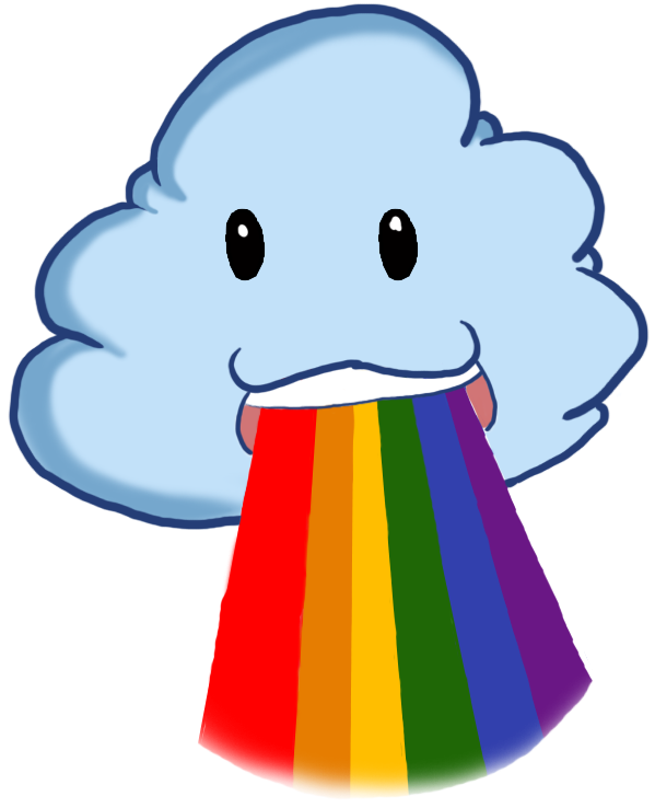 Chibi Cloud Vomiting A Rainbow By Linksketchit - Chibi Rainbow (722x761)