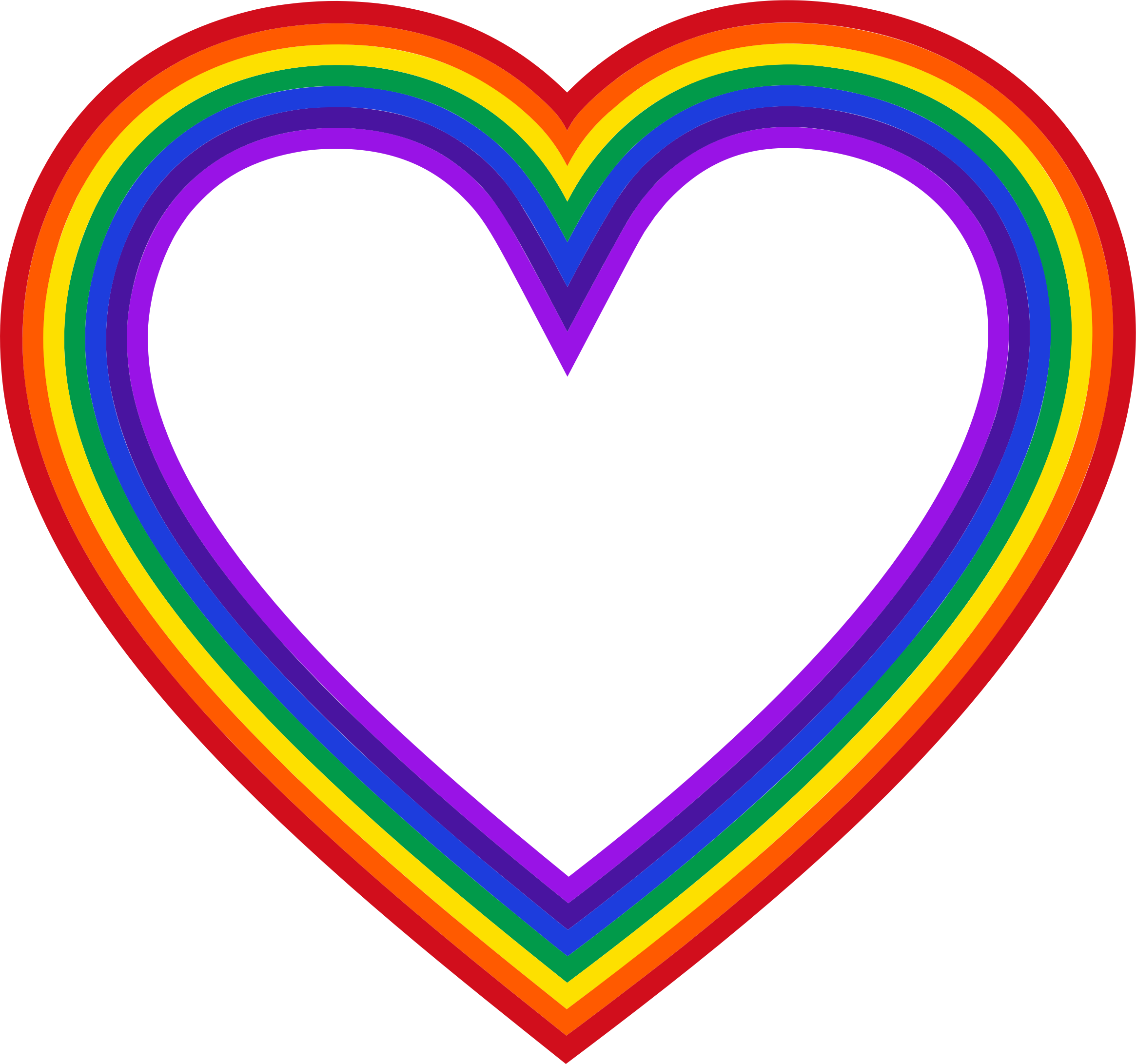 Heart Rainbow Mark Ii - Rainbow Heart Free Clipart (2330x2182)