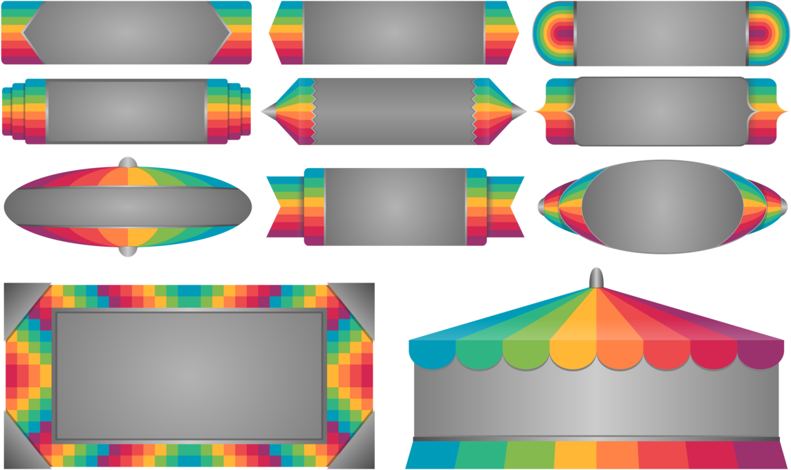 Rainbow Banners 2 By Viscious-speed - Bunter Rahmen Preisschilder Clipart (1153x692)