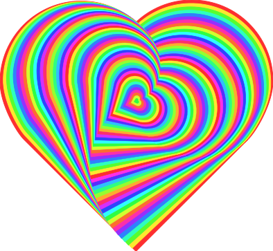 Love Heart Rainbow - Rainbow Love Hearts Backgrounds (394x363)
