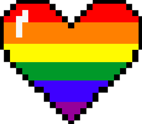 Heart Rainbow Rainbowheart Pixelated Pixelart Freetouse - Pixel Art Rainbow Heart (497x433)