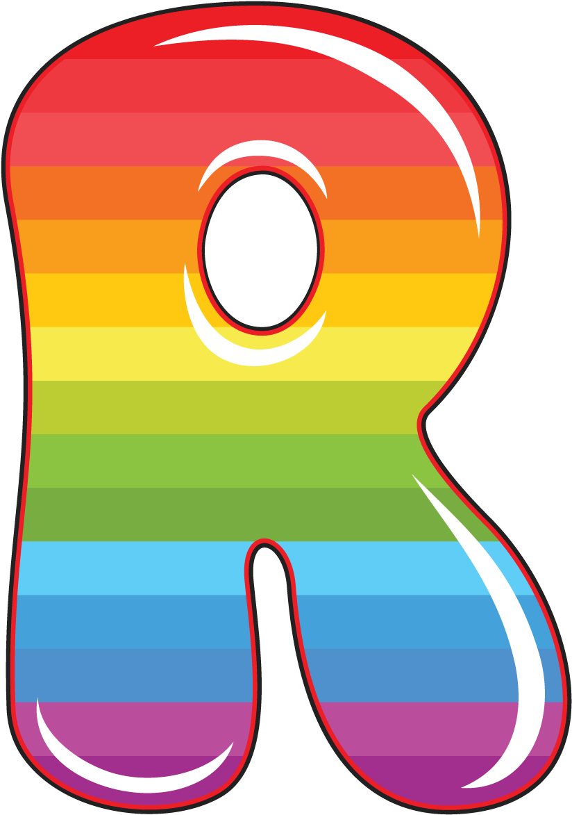 R Is For Rainbow, Baby Alphabet - Letter R Clip Art (889x1289)