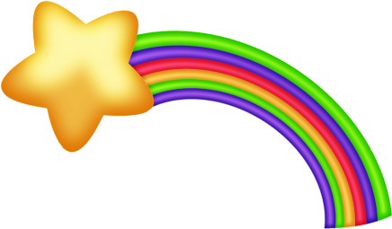 Arcos Iris, Clip Art, Rainbows, Corner, Cloud, Moon, - Rainbow (450x290)