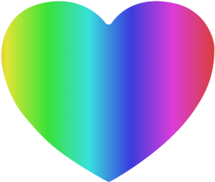 Crayon Box Ombre Rainbow Heart-shaped Mousepad - Rainbow Heart In A Line Transparent (500x500)