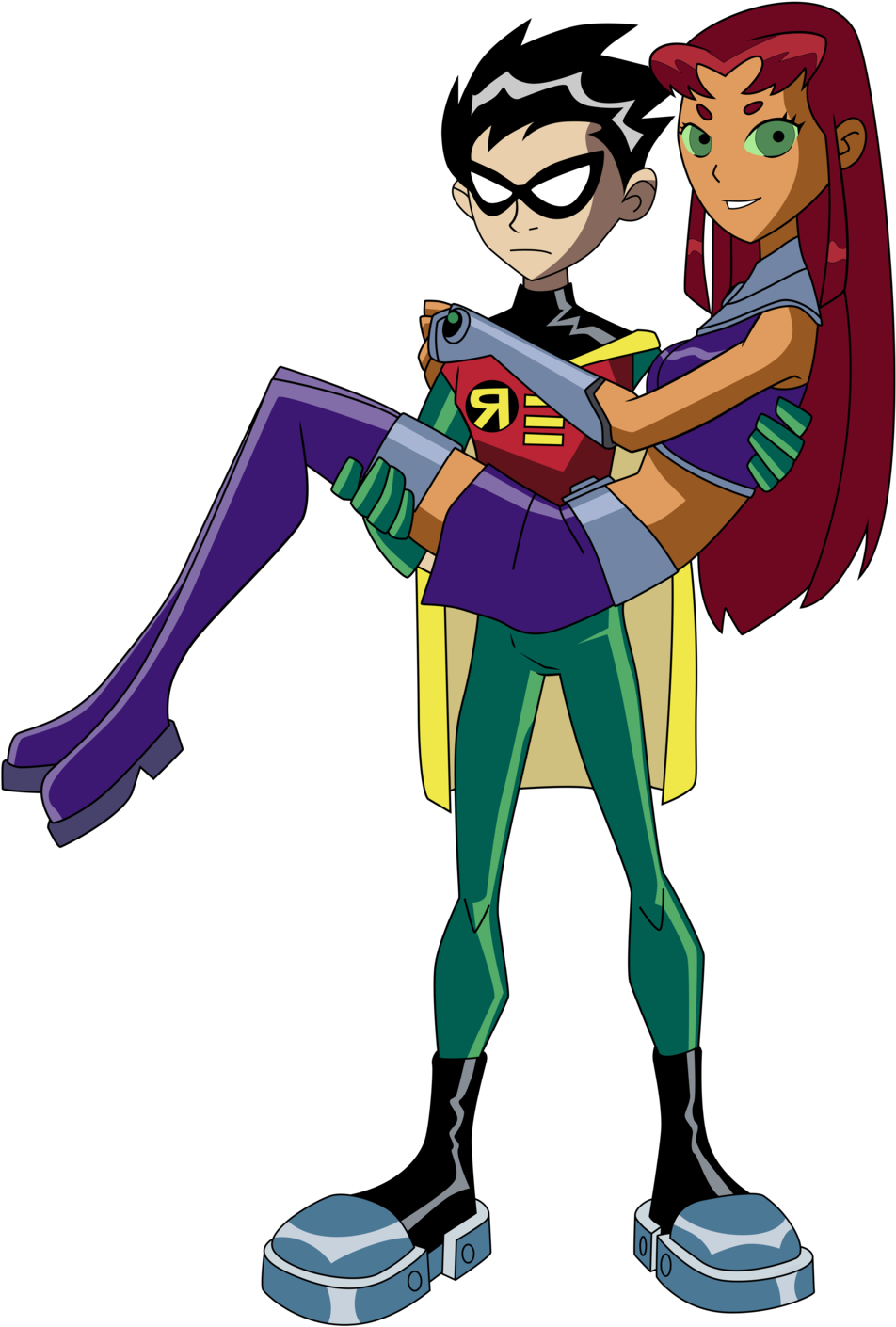 Robin Starfire Raven Superhero Art - Стар И Робин (1024x1521)