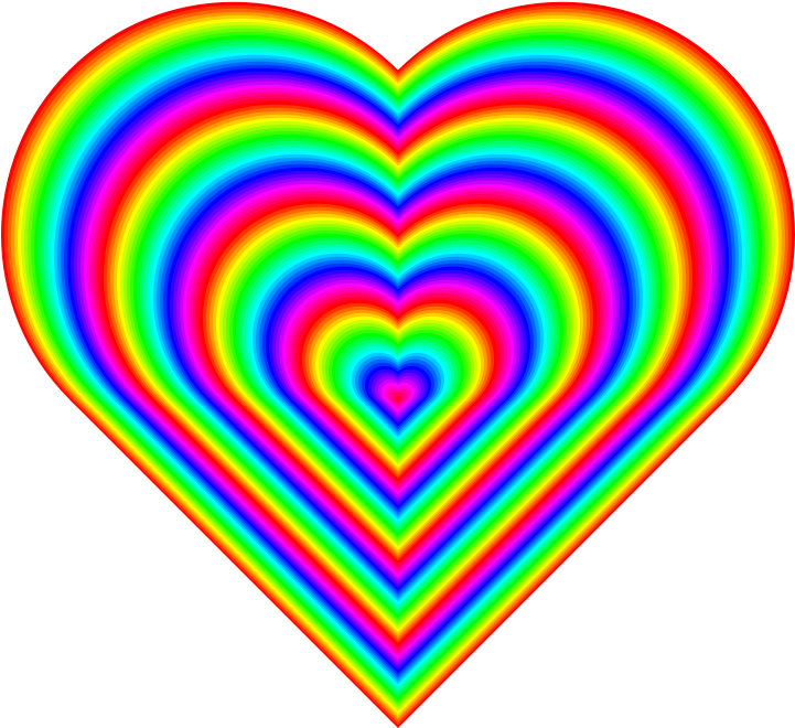 Rainbow Heart Clipart Suggest - Rainbow Hearts (720x720)