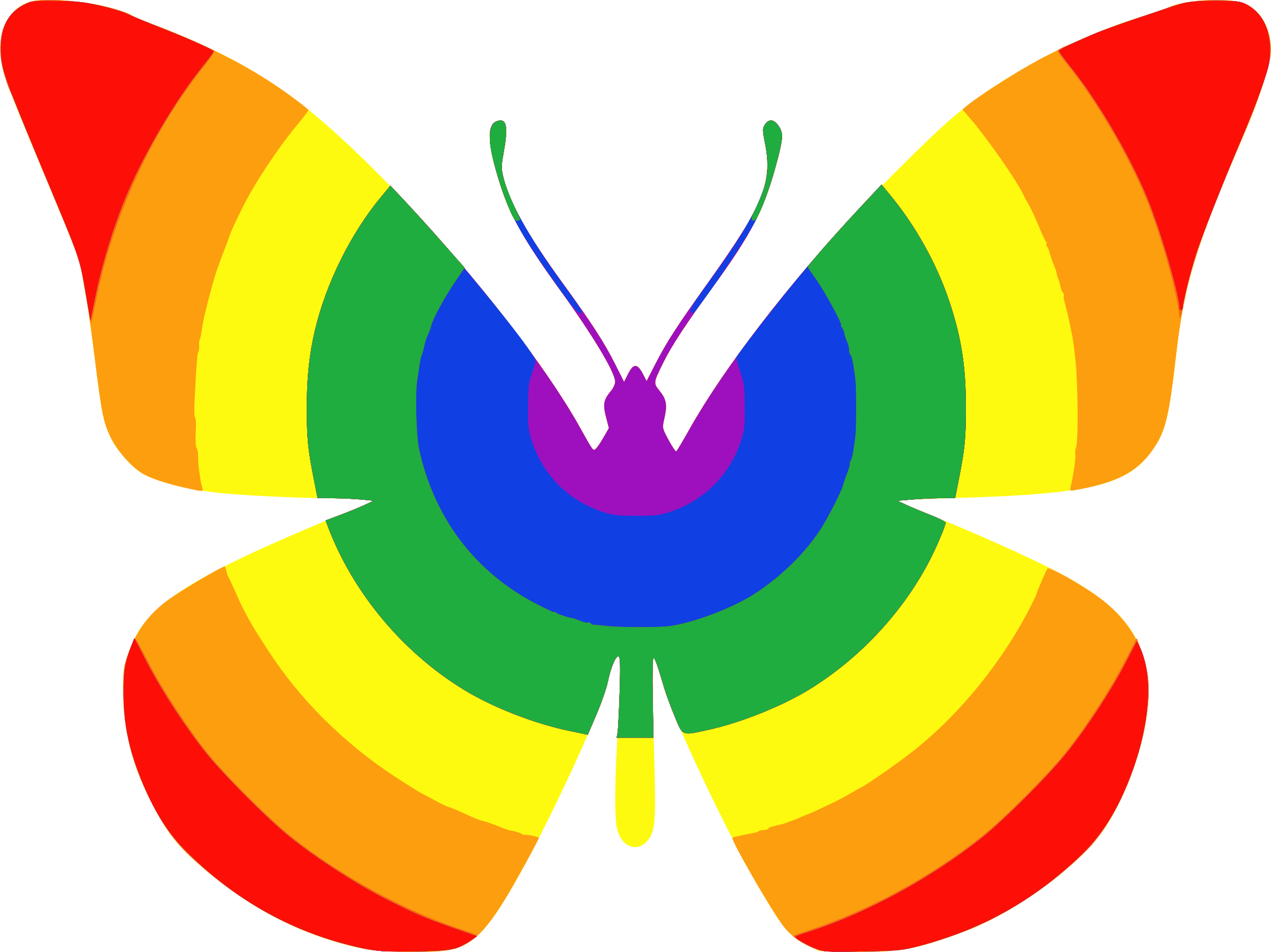 Clipart Rainbow Butterfly - Rainbow Butterfly Clipart (2400x1798)