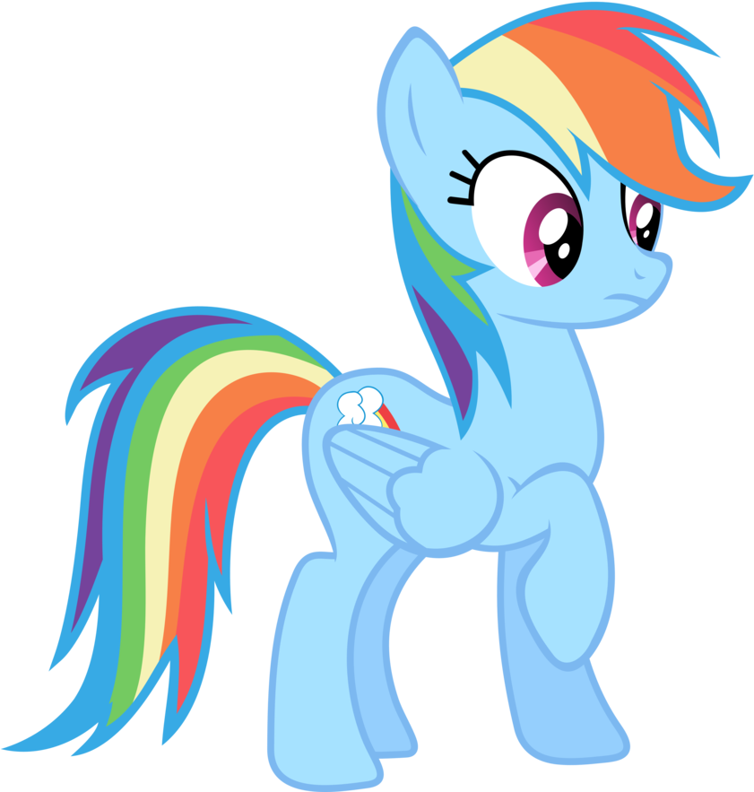 Sad Clipart Unicorn - Rainbow Dash Vector (900x900)