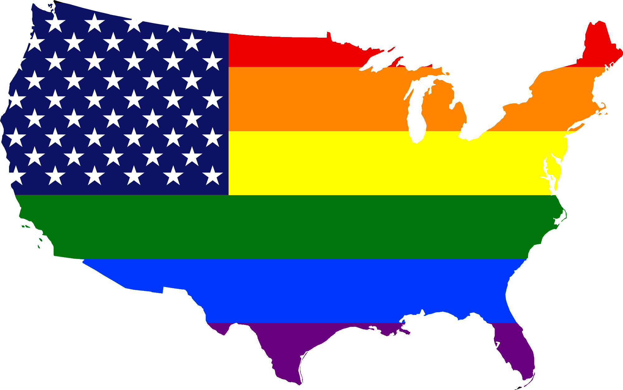 Rainbow Flag Free Png Image - United States Of Gay (2000x1253)