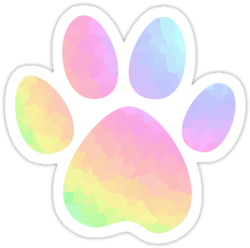 Beautiful Graphic Image Of Dog Paw Filled With Pastel - Decal (375x360)