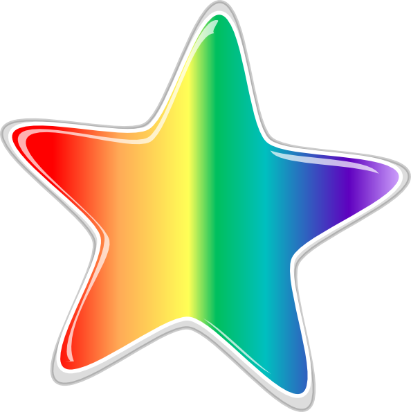 Rainbow Star Edited2 Clip Art At Clker - Clip Art (594x595)