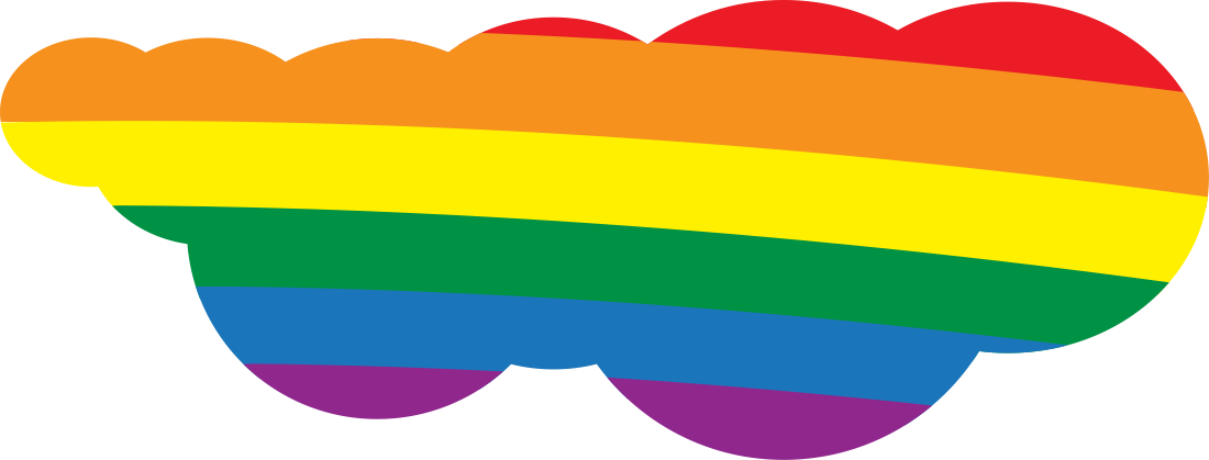 Cloud Clipart Colorful Cloud - Rainbow Cloud Clip Art (1100x419)