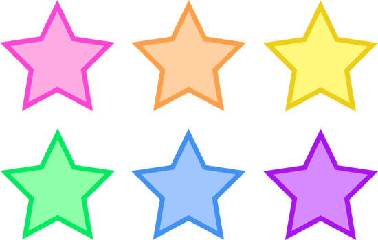 Cute Pastel Colored Stars - Printable Colored Stars (550x350)