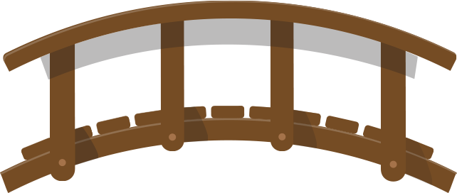 Bridge Clipart Transparent - Wooden Bridge Vector (642x272)
