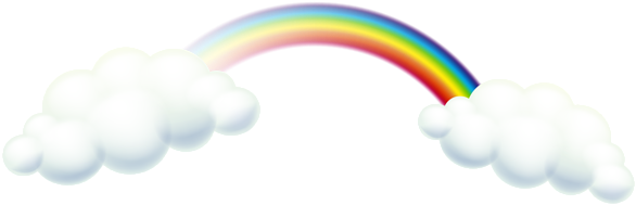 Rainbow And Clouds Png Clip Art Image - Circle (600x207)