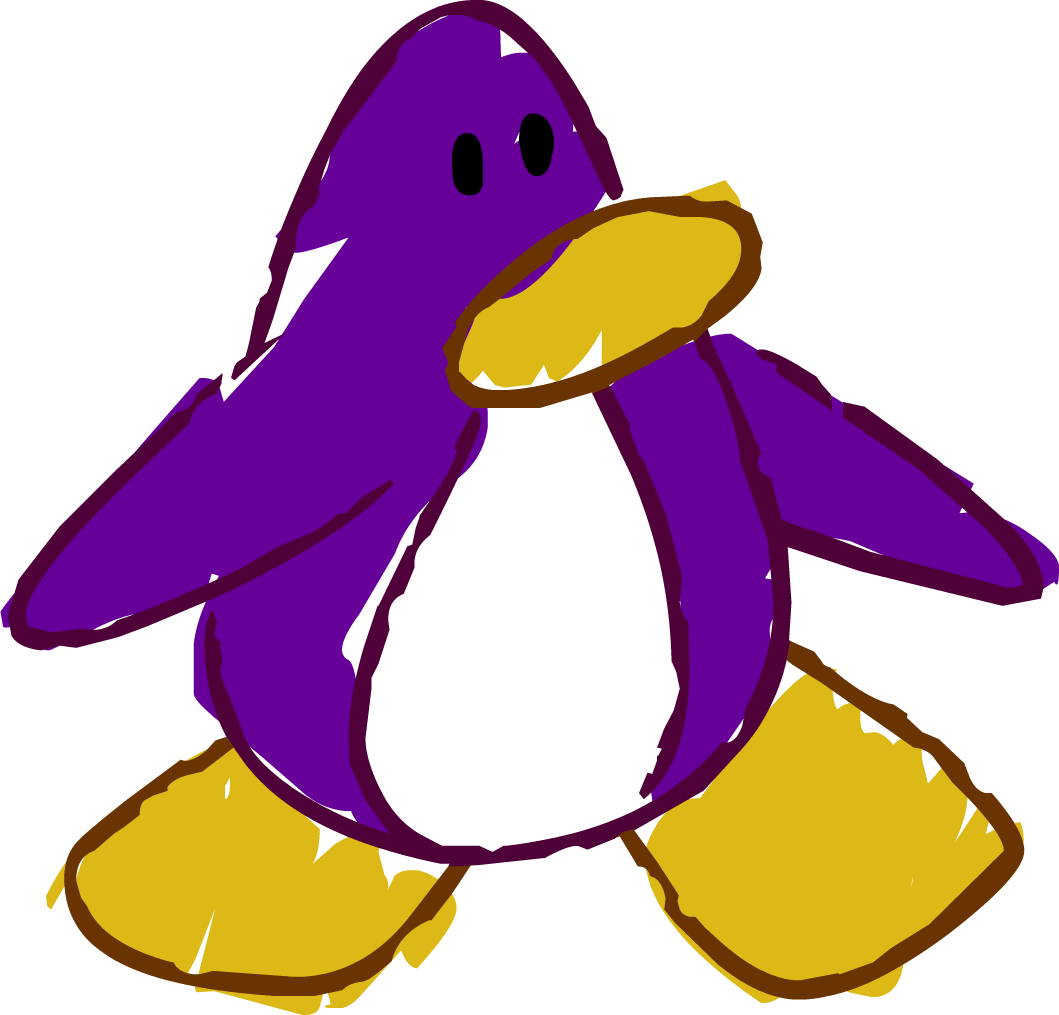 Doodle Dimension Penguin Dark Purple - Penguin Doodle Png (1059x1015)