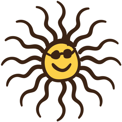Sun With Sunglasses Colored Doodle Transparent Png - Smiley (512x512)