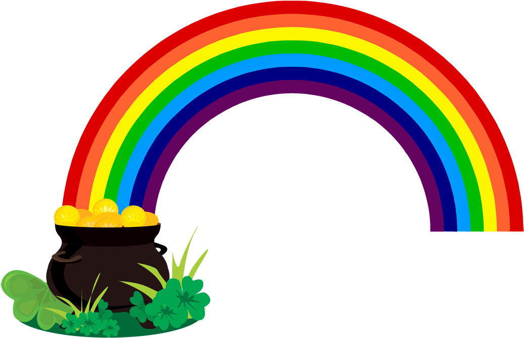 Rainbow With Pot Of Gold Clipart Black And White - Democracy In South Africa (1058x708)