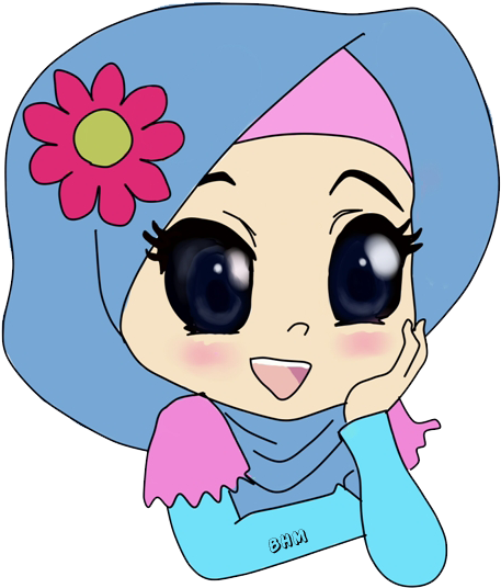 Freebies Doodle Mengelamun - Muslim (500x667)