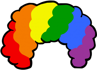 Rainbow Afro Colorful Png Png Images - Wig Photo Booth Props (400x379)